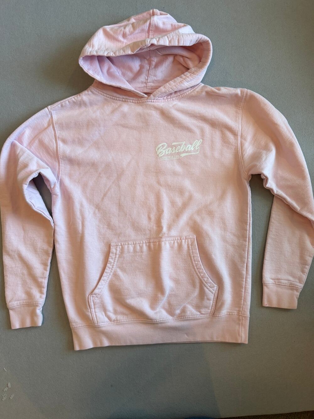 Baseball Lifestyle 101 Pink Graphic Hoodie Athletic Dept Pullover-youth Large